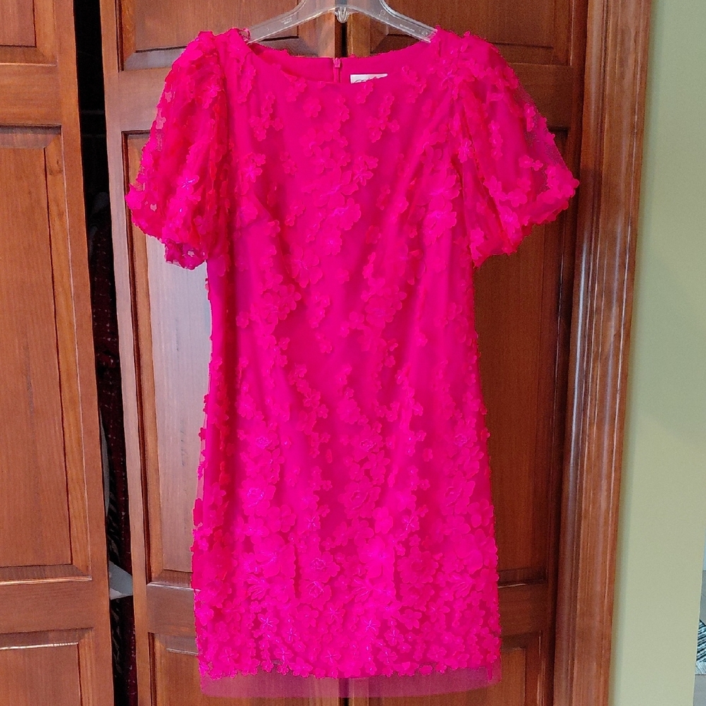Eliza J Bright Pink Floral Dress